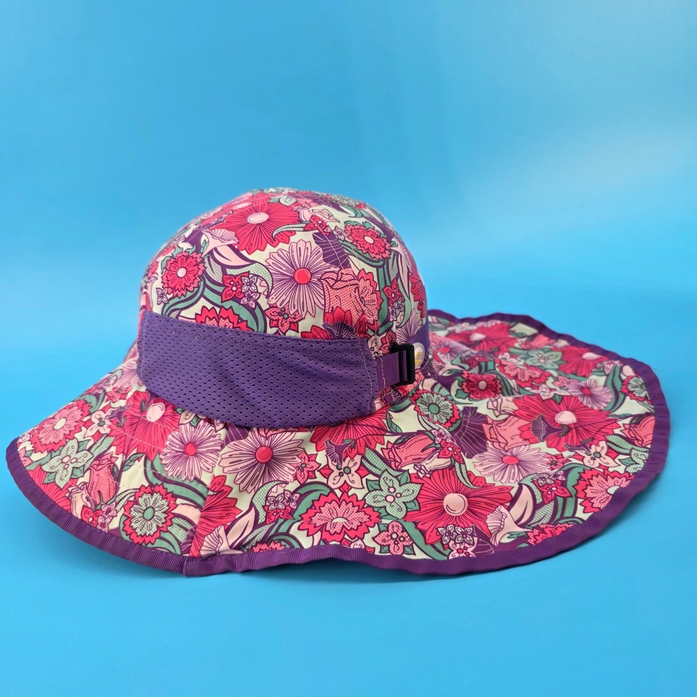 Sunday Afternoons Kids Play Hat Floral Purple Pink Sun Protection Large 5-12 Yrs